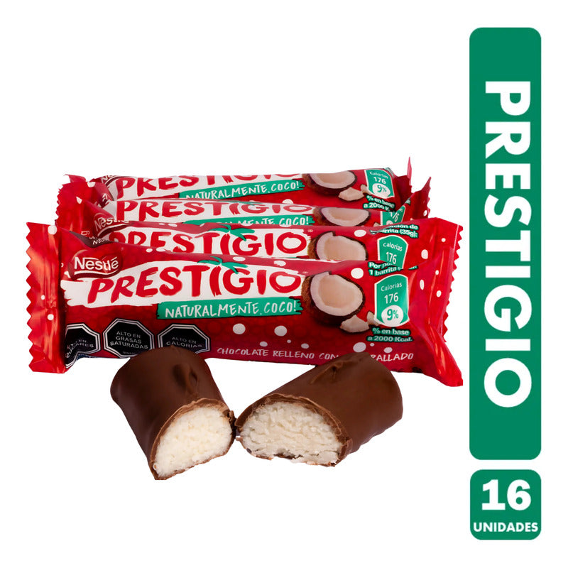 Prestigio De Nestle Chocolate Relleno De Coco (caja Con 16u)