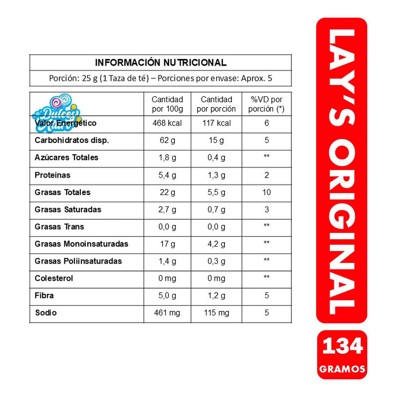 Papas Fritas Lays Stax Sabor Original En Tarro