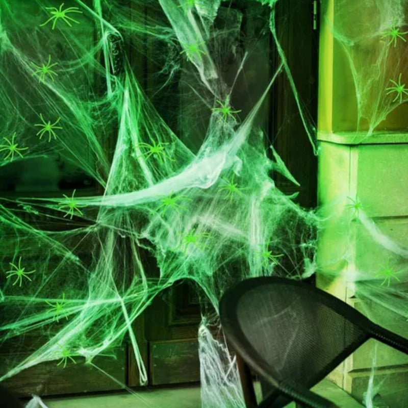 Telaraña Decorativa Verde Especial Halloween (20 Gramos)
