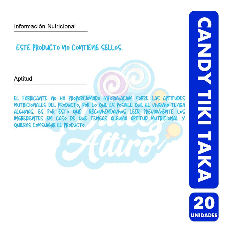 Caramelos Tikitaka - Libre De Azúcar (caja Con 20 Uni)