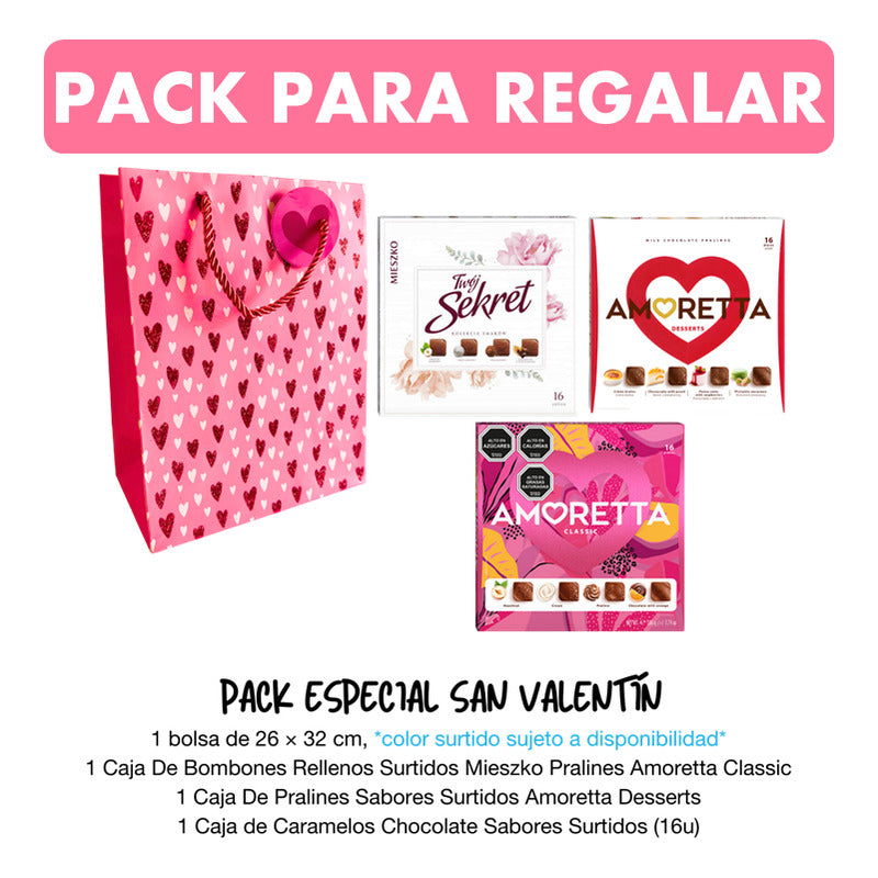 Pack Bombones Amoretta + Caramelos Mieszko + Bolsa De Regalo
