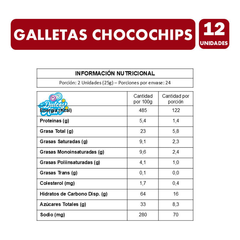 Galletas Choco Chips Con Trozos De Chocolate De Nutra Bien