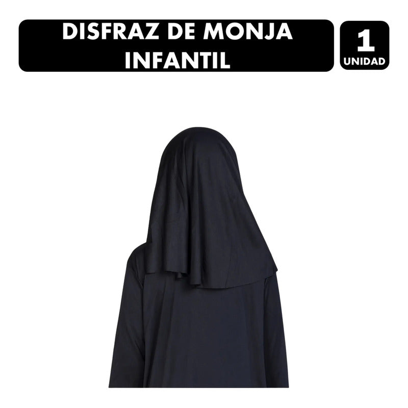 Disfraz Monja Infantil Especial Halloween De Terror Niña Negro 10-12