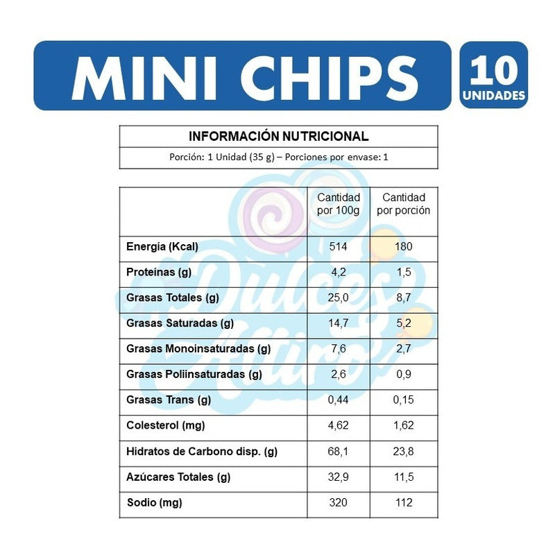 Galletas Mini Chips De Costa (para Colación) - Pack De 10un.