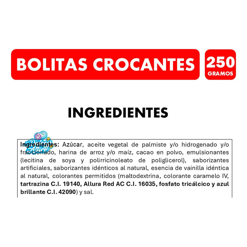 Bolitas Crocantes Con Cobertura De Chocolate Bolsa 250g