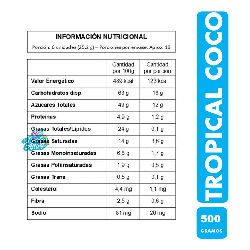 Tropical Coco De Arcor Chocolate Bolsa De Medio Kilo (500gr)