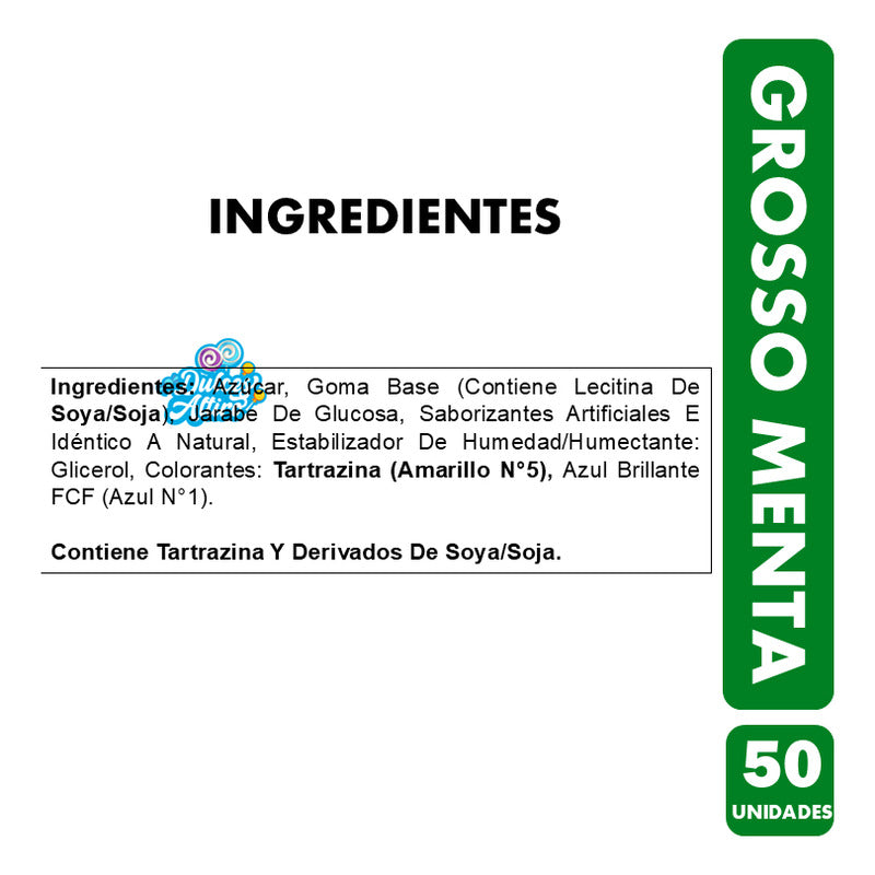 Chicle Grosso Sabor Menta De Arcor (contiene 50 Unidades)