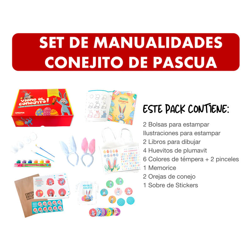 Kit De Manualidades Conejito De Pascua - (pack 2 Niños)