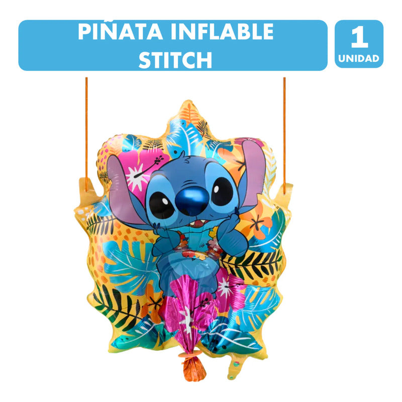 Piñata Stitch Inflable Reutilizable - Especial Cumpleaños Multicolor Stitch Piñata Inflable Grande