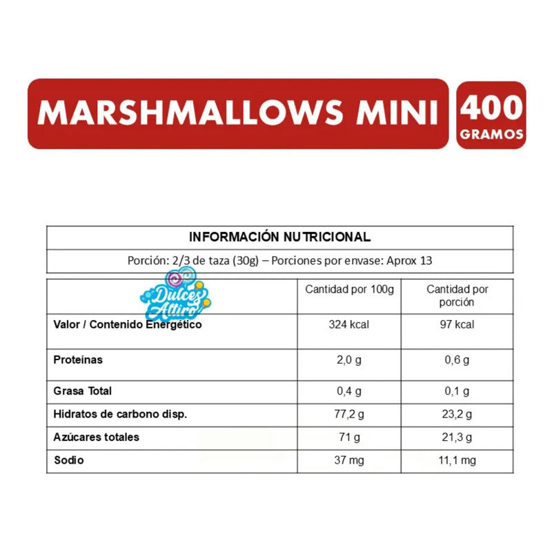 Mini Marshmallow Spak - Sabor Vainilla (bolsa 400 Gramos)
