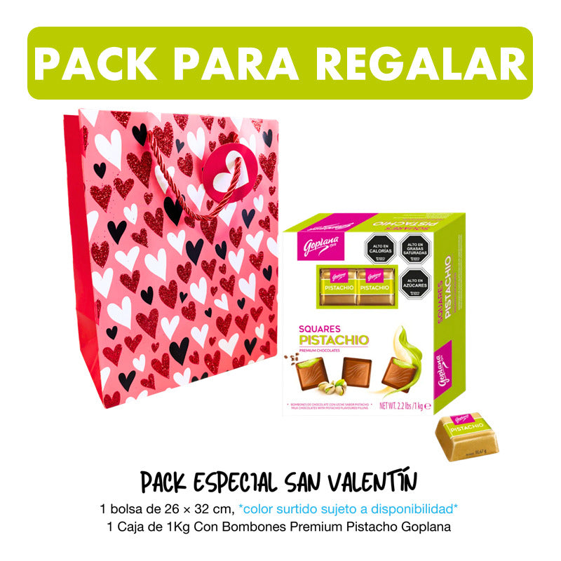 Pack Bombones Premium Pistacho Goplana 1kg + Bolsa De Regalo