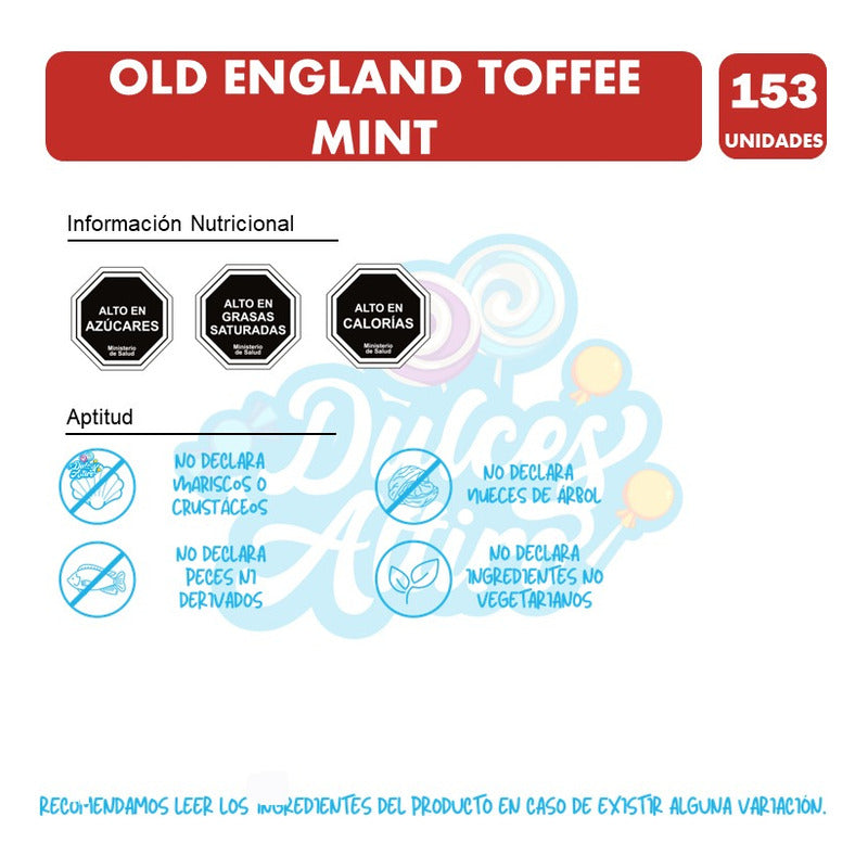 Old England Toffee Menta De Ambosoli 153 Un (bolsa Con 885g)