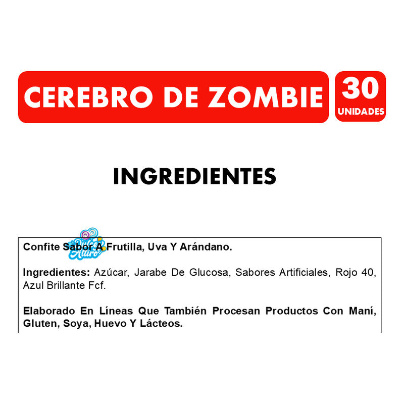 Dulces Para Halloween En Forma De Cerebro (caja Con 30un)