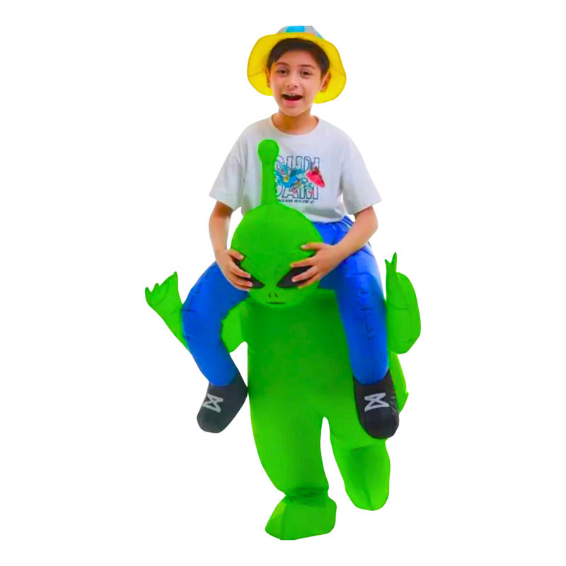 Disfraz Marciano Inflable Infantil Divertido Alien 120-150cm Verde 120-150