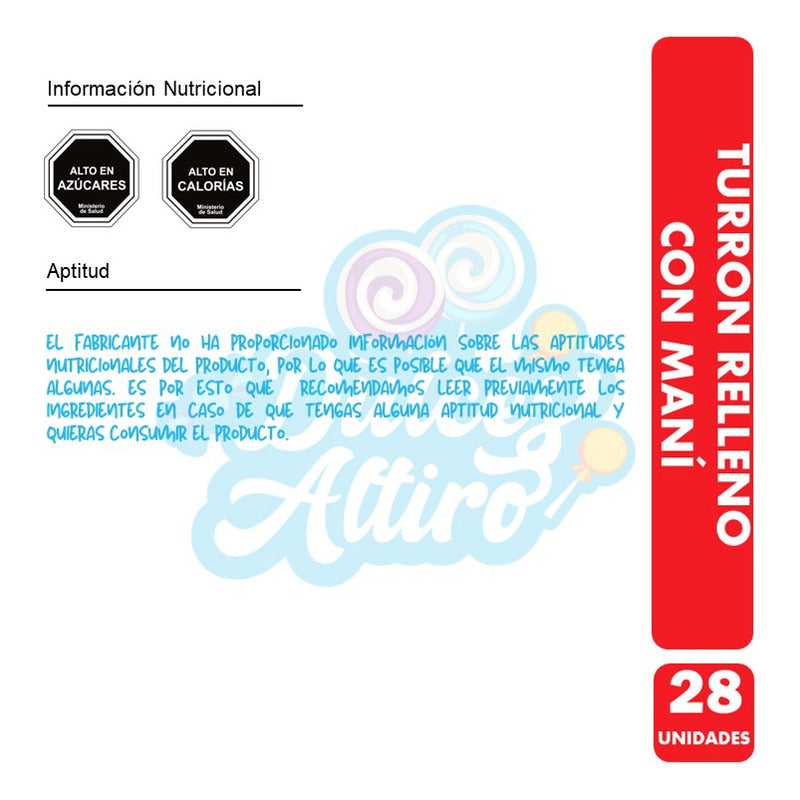 Turrón De Maní 45gramos - Dos En Uno (caja Con 28 Unidades)