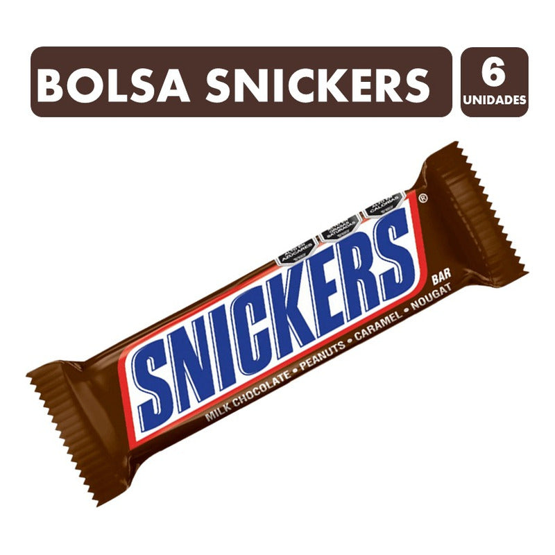 Chocolate Snickers Bolsa Con 6 Unidades