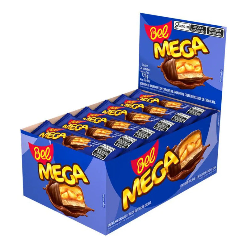 Chocolate Bel Mega Barra De Maní Y Caramelo (24 Unidades)