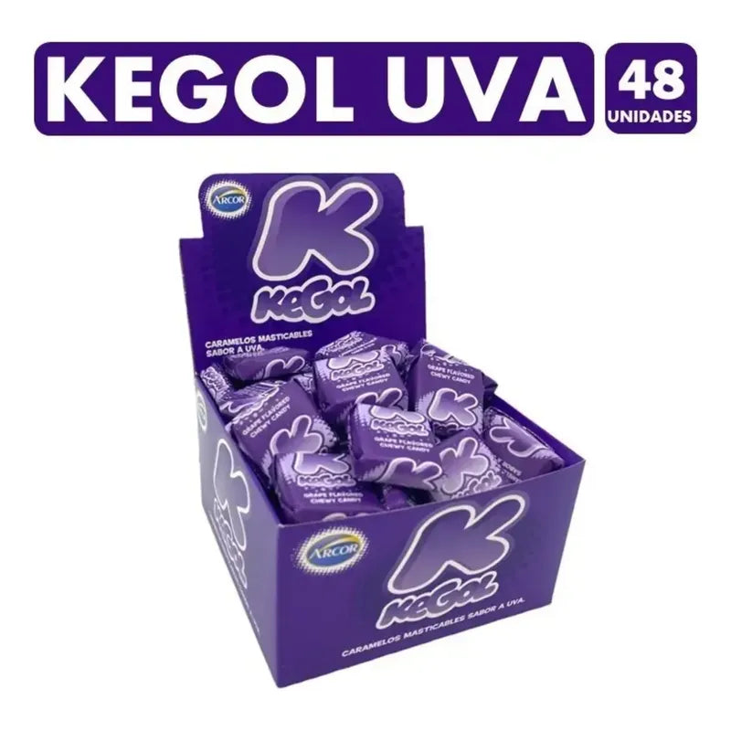 Kegol Caramelos Maticables Sabor Uva -  (caja 48 Unidades)