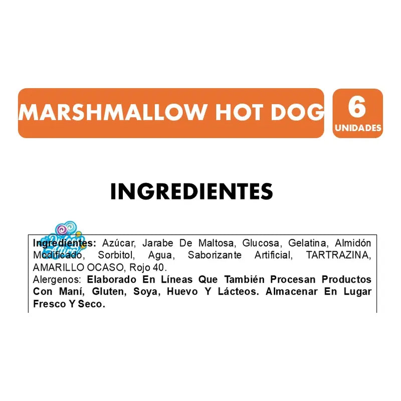 Marshmallow En Forma De Hot Dog Xxl (display 6 Unidades)