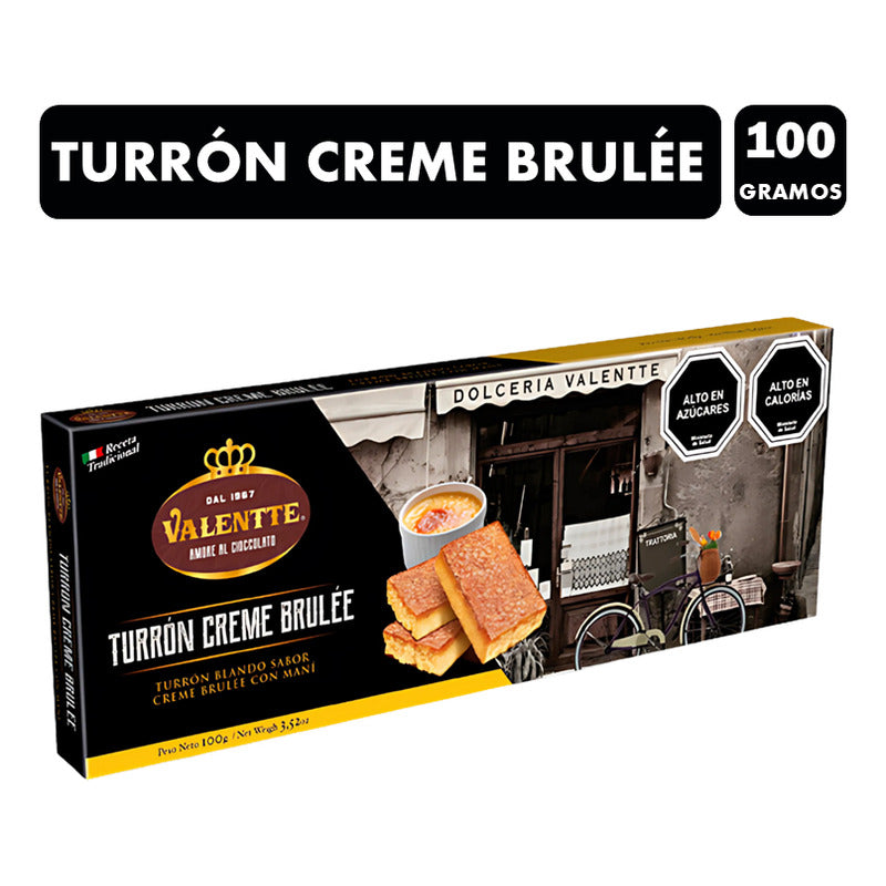 Turrón De Maní Creme Brulée Valentte (barra Con 100 Gramos)