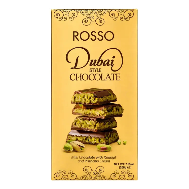 Chocolate Dubai Con Pistacho Y Kadayif Barra 200 Gramos
