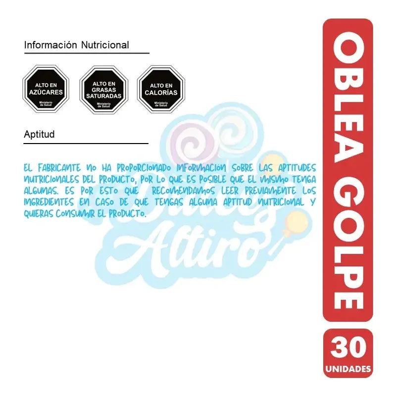 Golpe, Oblea Rellena De Arcor (caja Con 30 Unidades)