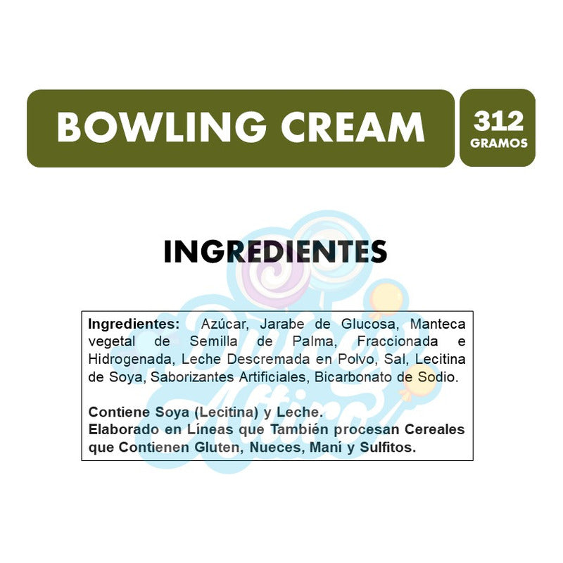 Chupete Bowling Cream Sabor Leche De Fruna (bolsa Con 24uni)