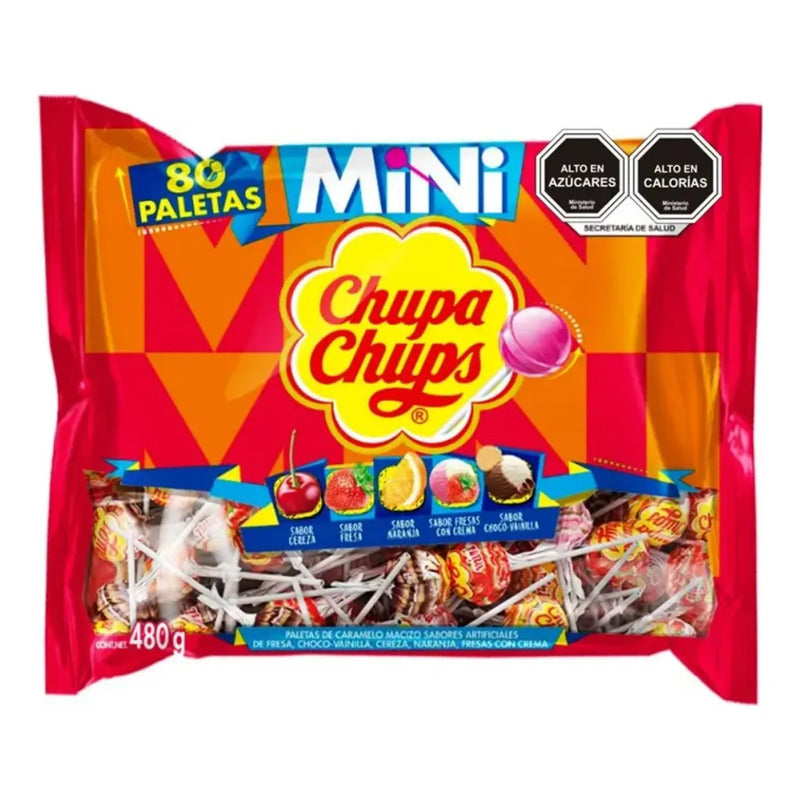Mini Chupa Chups Paletas Sabores Surtidos (80 Unidades)