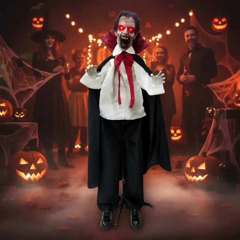 Decoración Halloween Vampiro 175 Cm Con Sonido Y Movimiento
