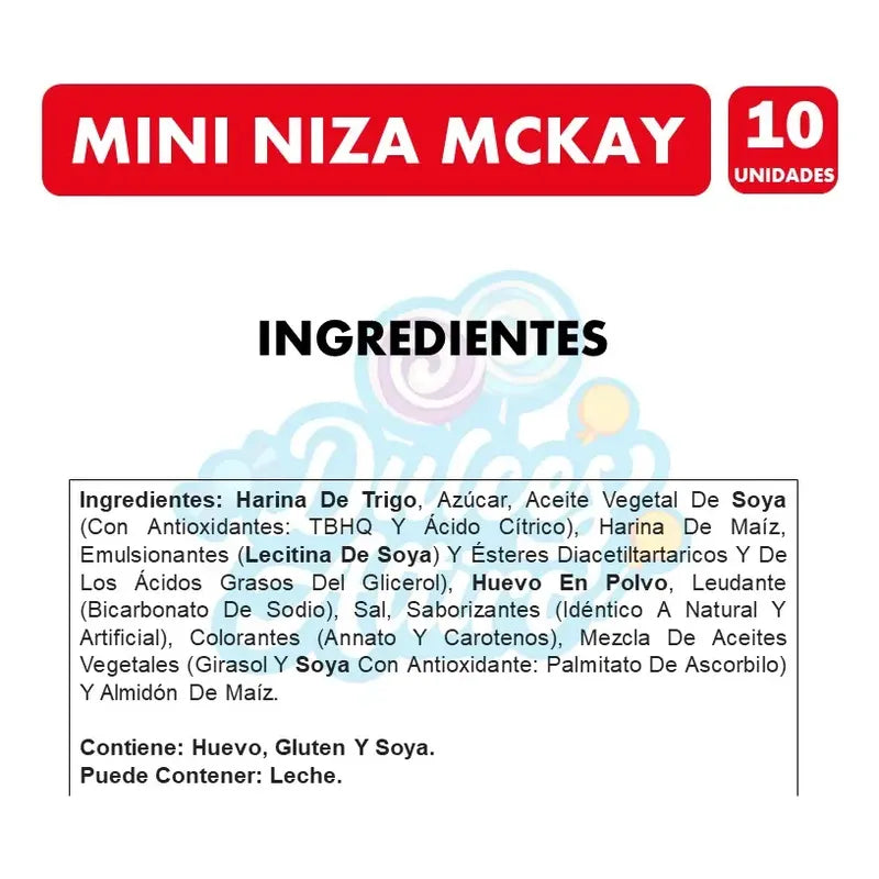 Niza Mini Galletas Para Colación De Mckay(pack Con 10 Uni)