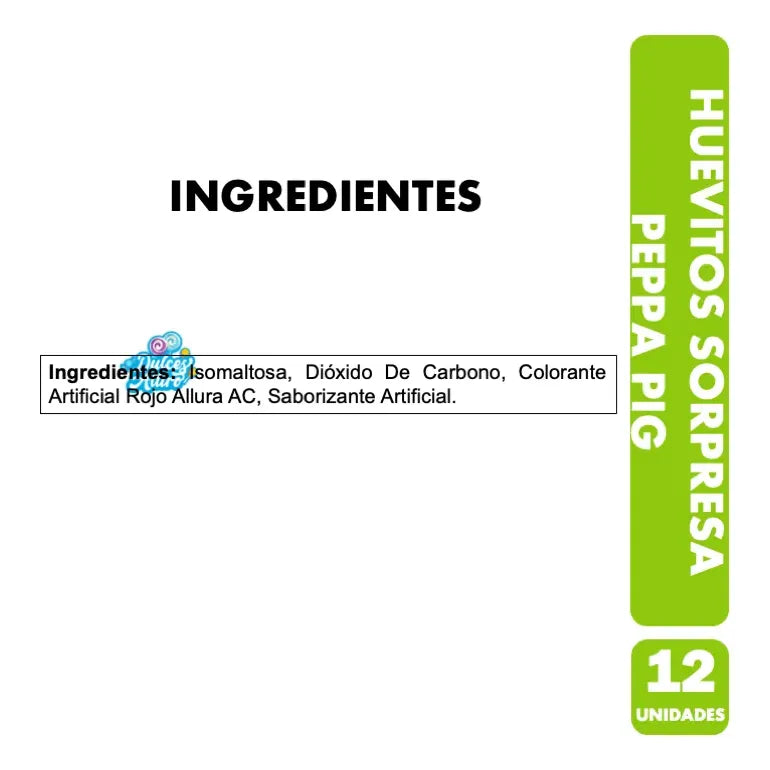 Huevitos Coleccionables Peppa Pig Sin Azúcar (caja 12 Uni)
