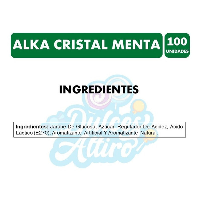 Alka Verde Cristal - Caramelos Sabor Menta (bolsa Con 100un)