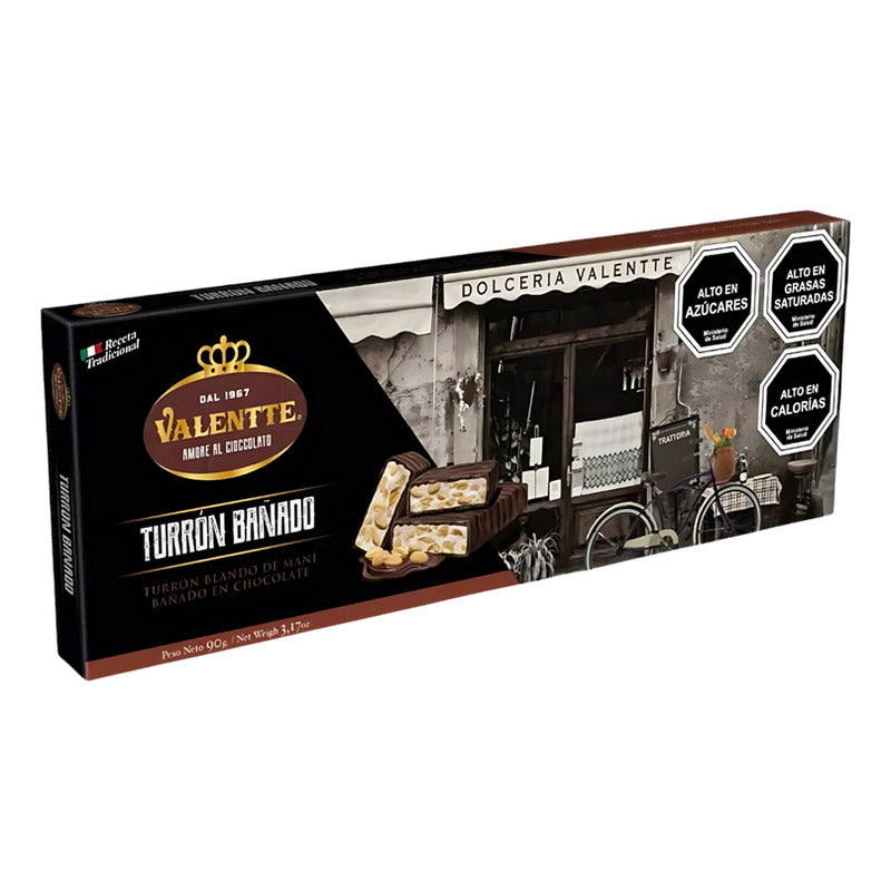 Turrón De Maní Bañado En Chocolate De Valentte (barra 90 Gr)
