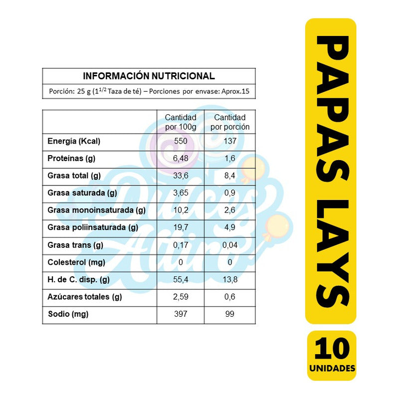 Papas Fritas Lays Saladas (pack Con 10 Unidades)