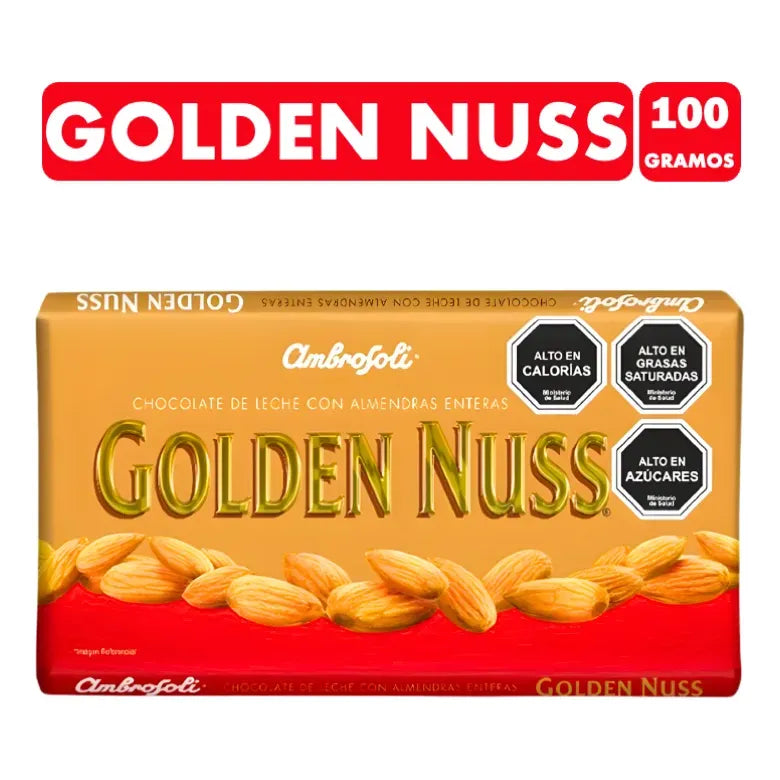 Chocolate Golden Nuss Con Almendras Enteras De Ambrosoli