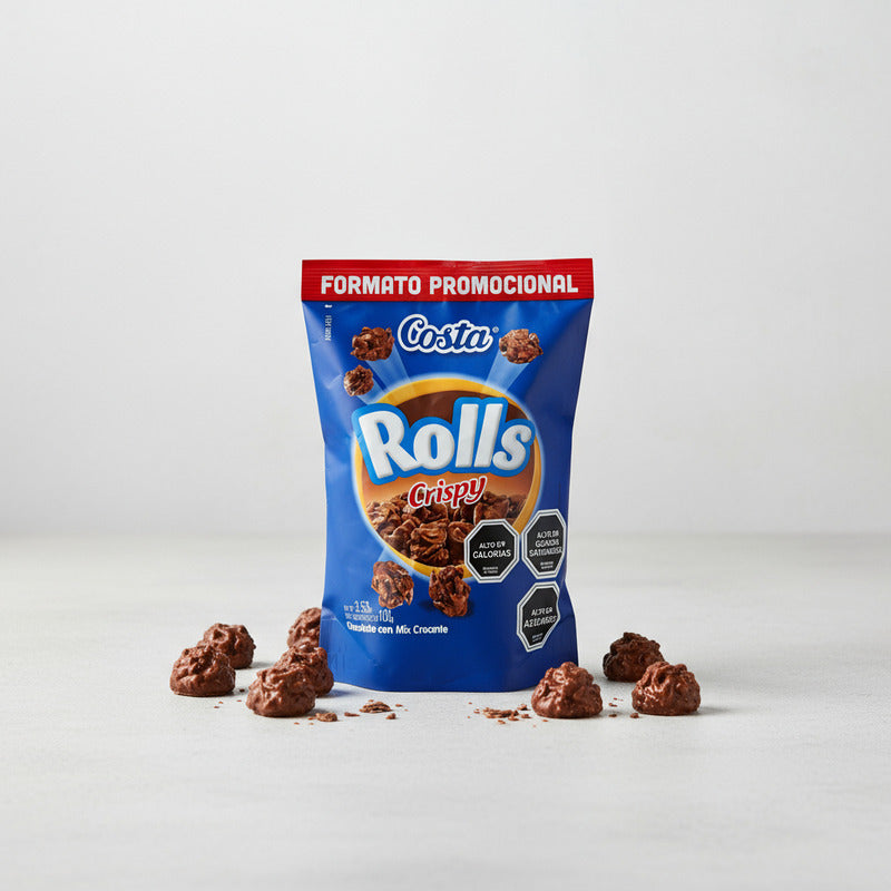 Chocolate Rolls Crispy De Costa Doypack Con 100 Gramos