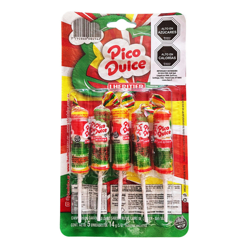 Pico Dulce - Chupetines Sabor Frutal Sin Gluten (5 Unidades)
