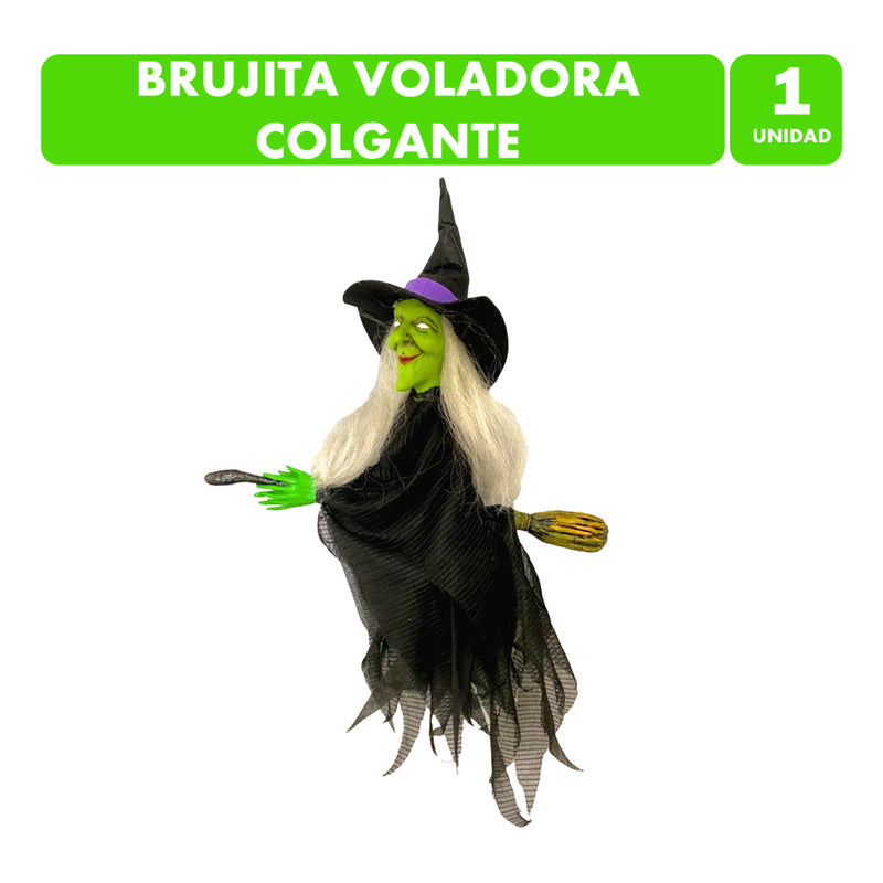 Bruja Voladora Colgante De 50cm Brujita Deco Halloween