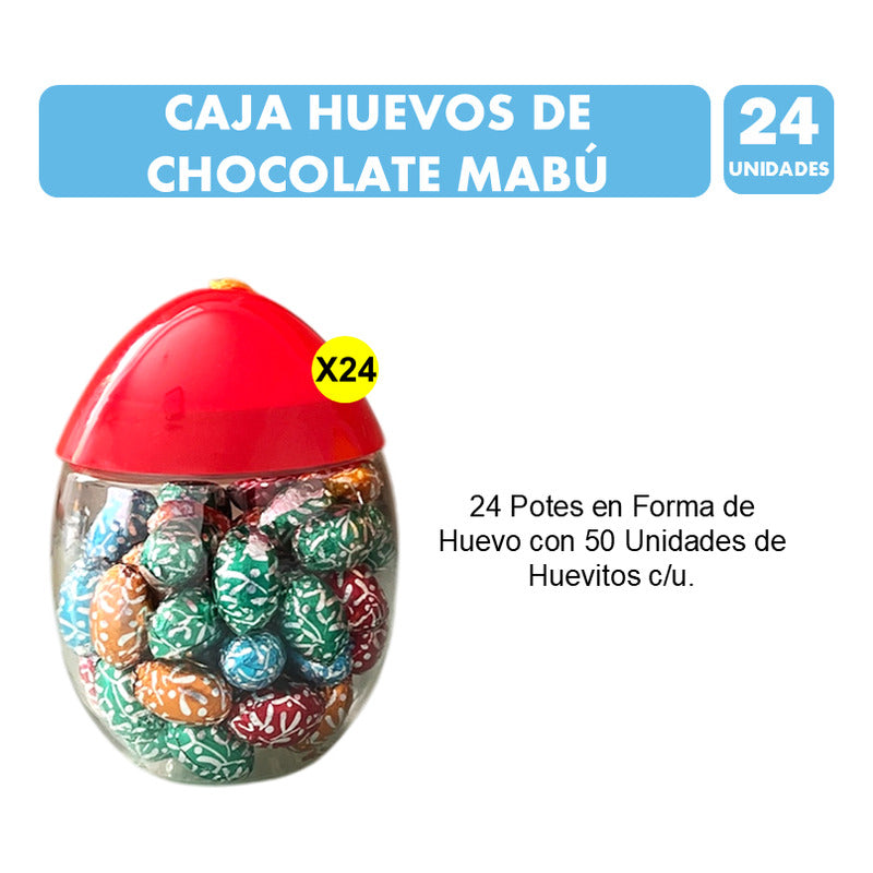 Huevos De Pascua Por Mayor Mabú (caja Con 24 Potes De 50uni)