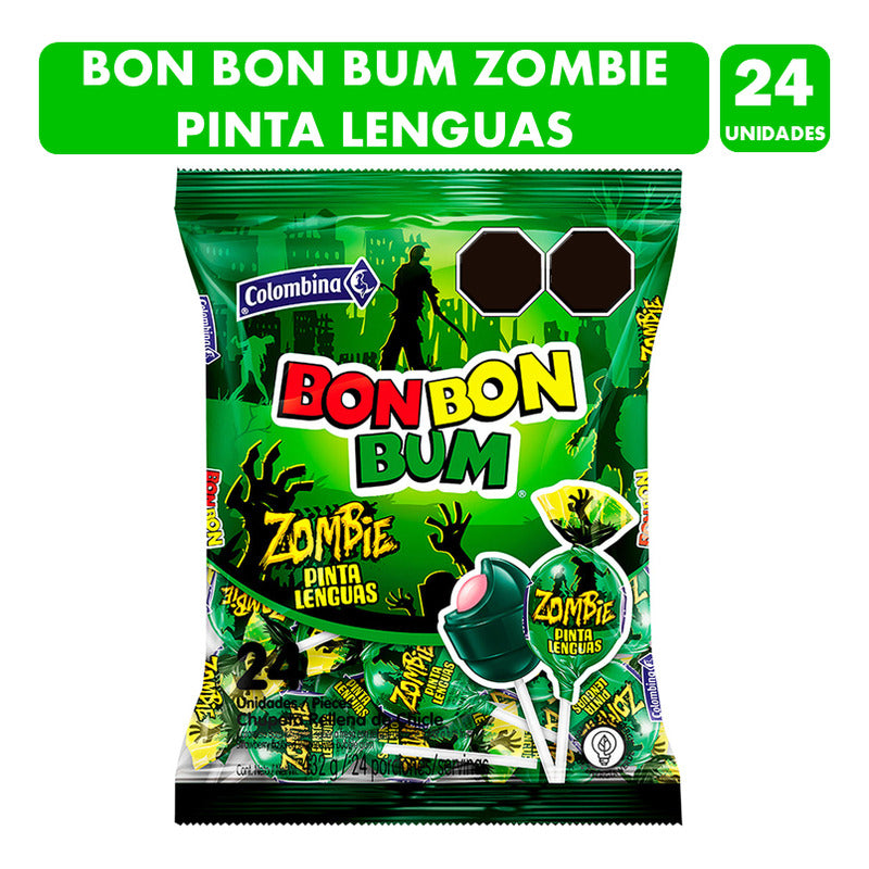 Dulces Halloween - Bon Bon Bum Fresa Pinta Boca (bolsa 24 U)