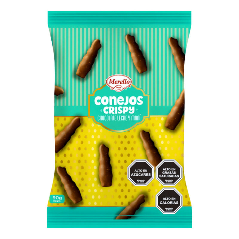 Conejitos Crispy Merello - Chocolate Y Maní Bolsa Con 90g