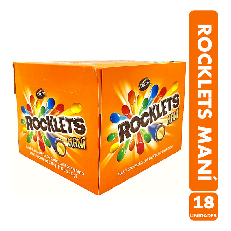 Rocklets Maní De Arcor - Envase Naranjo (caja Con 18 Un)