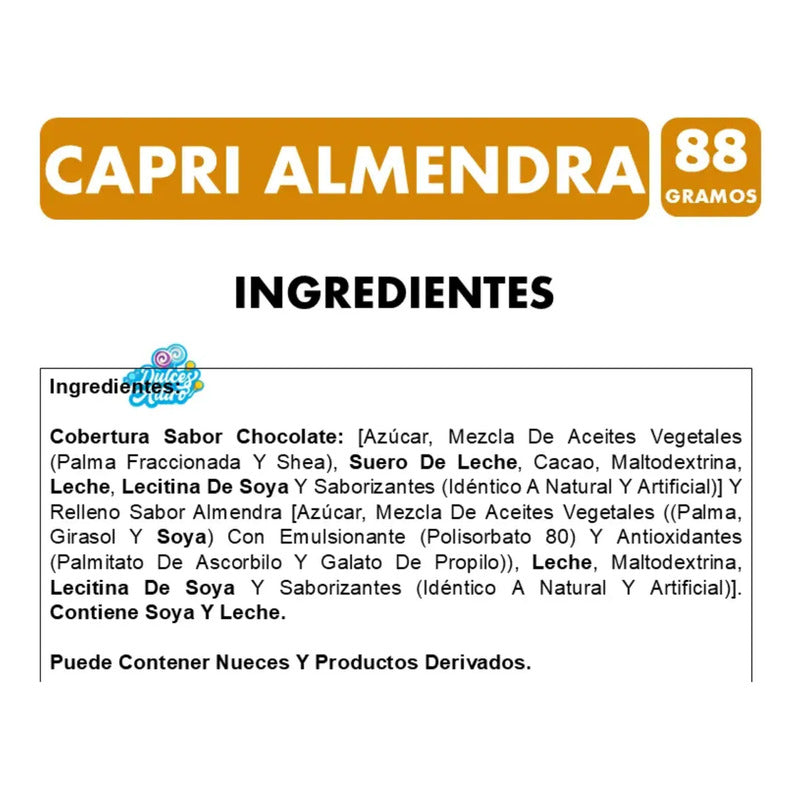Chocolate Capri Sabor Almendra De Nestlé  (barra De 88 Gr)