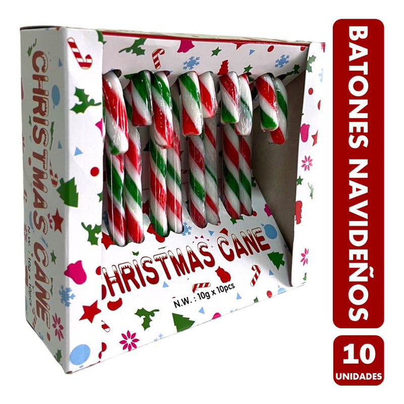 Dulces Navidad - Bastones Navideños De Caramelo (10 Un)