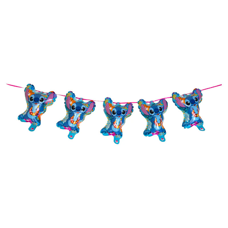 Guirnalda Banderín Inflable Para Cumpleaños Diseño Stitch Stitch