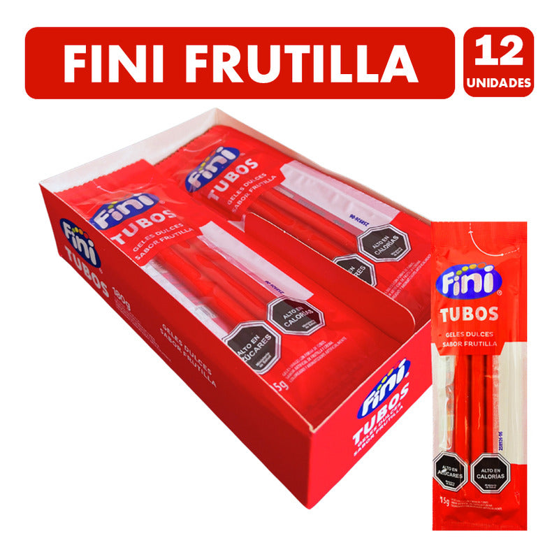 Gomitas Fini Tubos Sabor Frutilla (display 12 Unidades)