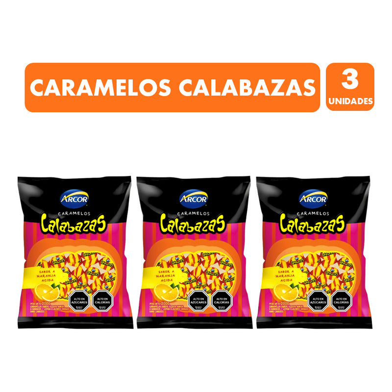 Dulces Para Halloween - Caramelos Calabaza (pack 3 Uni)