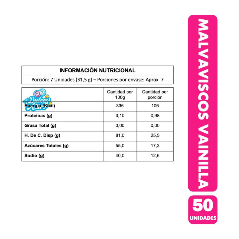Marshmallows Millows Sabor Vainilla - Libres De Gluten (50u)