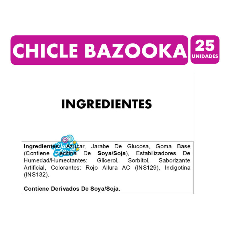 Chicle Jirafa Bazooka Sabor Tutti Frutti Caja De 25 Unidades