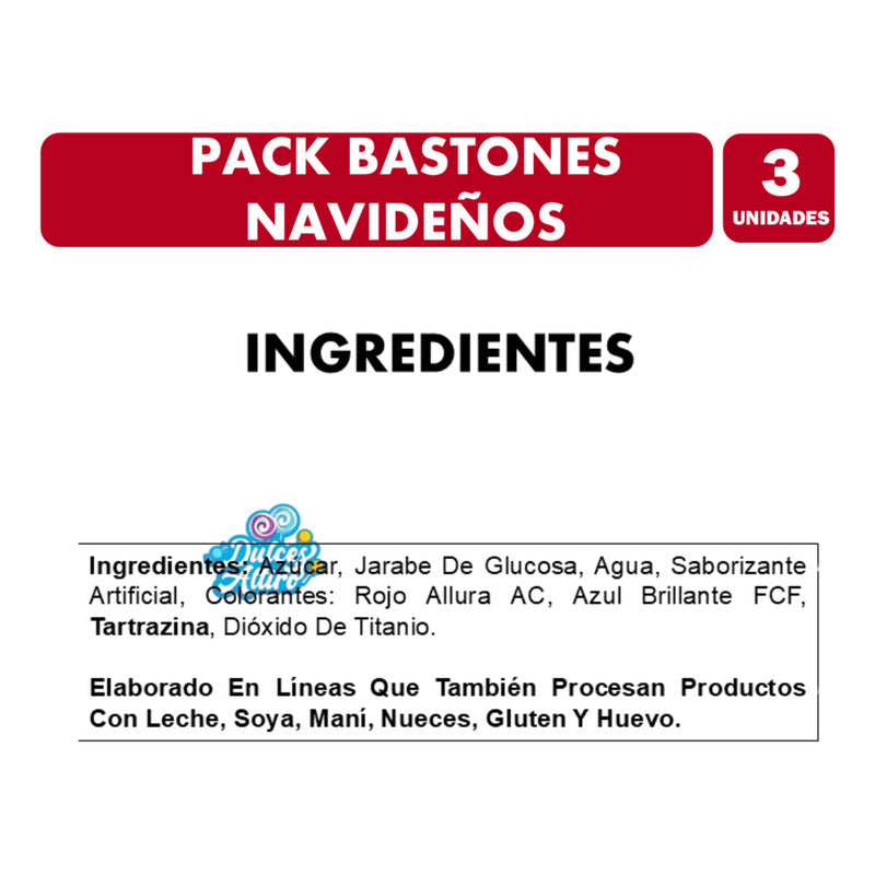 Bastones De Caramelos Especial Navidad  (pack De 3 Cajas)